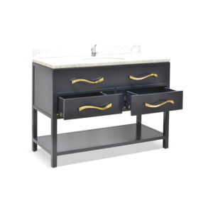 โต๊ะเครื่องแป้งไม้มะฮอกกานี ท็อปหินอ่อน ดีไซน์ทันสมัย หรูหรา สำหรับห้องนอน บ้าน โรงแรม เฟอร์นิเจอร์ไม้ - Product Image 3