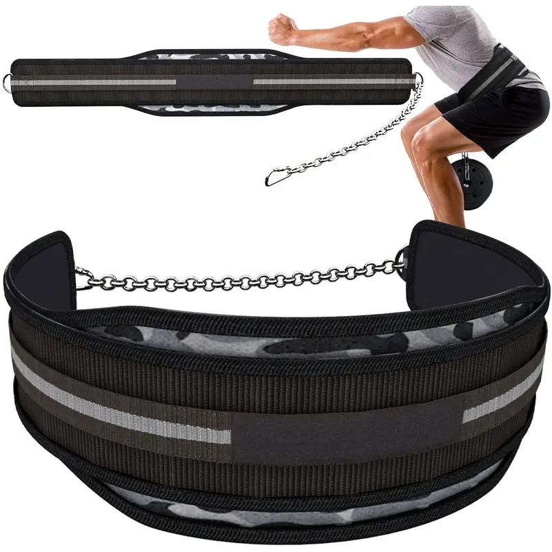 2023 Logo personnalisé ceinture de trempage en néoprène de musculation robuste avec chaîne de traction en gros EVA ceinture de gymnastique en vrac équipement de gymnastique