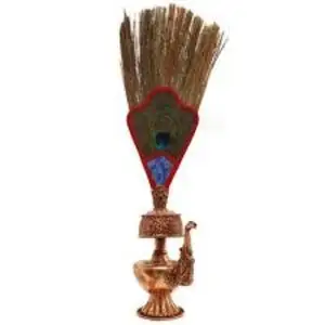 Latest Variety Tibetan Items Peacock Bumpa feather with one eye and beautiful brocade Hand Carved Best Wholesale Price