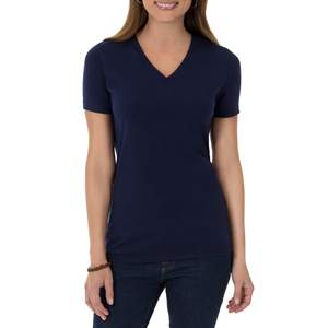 Women <b>V</b> <b>Neck</b> <b>T</b> <b>Shirts</b> Yasin Wears Printed Outdoor Casual Office Streetwear XL Blue Black 100 Cotton <b>Ladies</b> Sportswear OEM Logo - Product Image 1