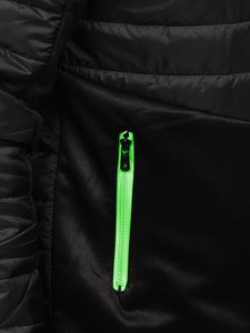 Blouson aviateur d'hiver personnalisé grande taille pour hommes veste de vol en toile à col montant et enduit de bulles vente en gros - Product Image 5