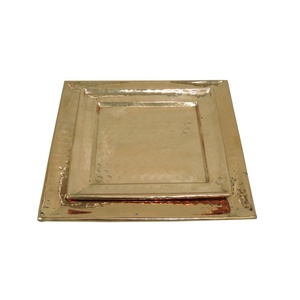 Bandeja de servicio de metal de aluminio de calidad superior para uso en restaurantes domésticos y hoteles-Plato y plato decorativos - Product Image 1