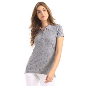 Camiseta de algodón 100% de gama alta para mujer, camiseta de polo con logotipo personalizado, estilo deportivo de Golf, camiseta informal de alta calidad, serigrafía sólida - Product Image 3