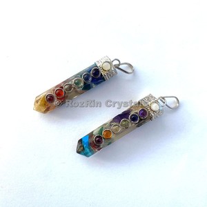 Best Saler of Chakra Cabs <b>Orgonite</b> Pencil Pendants : Chakra Stone with Chakra Cabs <b>Orgonite</b> Pencil Pendants For Sale - Product Image 1