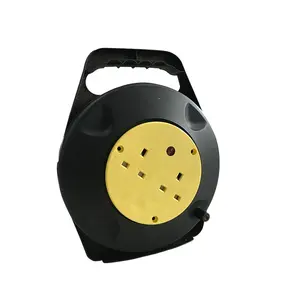 2 Way 13A 230V UK Plug Plastic Electric Cable Reel 25M/50M PVC 3G1.0MM2 Extension Sockets