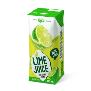Fast Delivery High Quality Good For Cardiovascular Fresh Fruit Juice 200 ml No Sugar Lime Juice