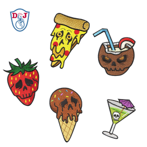 Parches bordados de calaveras, parches termoadhesivos, parches bordados de bebida de coco para Halloween - Product Image 6