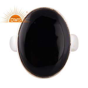 Chunky Oval Black Onyx Gemstone <b>Ring</b> Fine <b>Silver</b> Jewelry Wholesale Designer <b>925</b> Sterling <b>Silver</b> <b>Ring</b> Classic Collection - Product Image 1