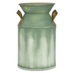 Indian Stylish Designer Handmade Flower Pot <b>Unique</b> Decorative White Flower <b>Vase</b> Top Selling Galvanized Metal <b>Vase</b> - Product Image 6