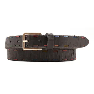 Cinturón de piel auténtica con hebilla para hombre, accesorio informal, 3cm, A2608/30