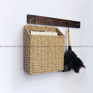 ベトナムのリビングルーム用フラワーポット機能付きラタン吊り壁棚 & 収納バスケット卸売 - Product Image 2