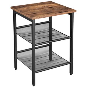 VASAGLE habitación estable marco de Metal estrecho Industrial ajustable Mesa mesita de malla con estantes - Product Image 2