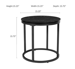 All-New <b>Modern</b> Design Stylish <b>Black</b> Natural Marble with Powder Coated Metal Frame for Interior Decor <b>Coffee</b> <b>Table</b> - Product Image 2
