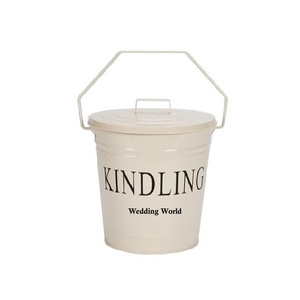Cubo para Leña de Jardín, Recubrimiento en Polvo Negro, Diseño Clásico y Elegante, Nuevo Cubo Metálico para Leña - Product Image 3