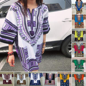 Dashiki Top Shirt Tribal African Boho Mujeres Caftan Hippie Hombres Blusa S M L XL 1X Caftan Hippie Boho Vestido Kimono Tallas grandes Camisa - Product Image 3