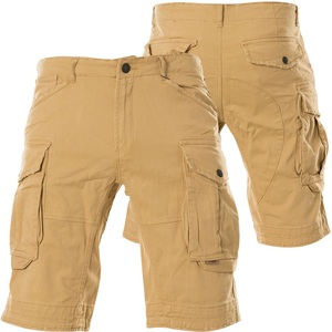 Short cargo décontracté pour homme de haute qualité anti-rides respirant séchage rapide coton teint uni taille élastique multi-poches - Product Image 6
