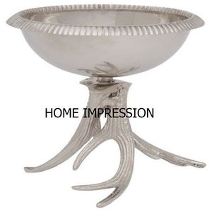 Antler Leaf Base Bols décoratifs modernes en acier inoxydable bols de designer en métal bols décoratifs en métal en acier inoxydable - Product Image 2