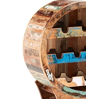 Porte-bouteilles en bois recyclé naturel fait main Akku Art |   Meuble de rangement vintage industriel pour bouteilles, mobilier Horeca pour restaurants