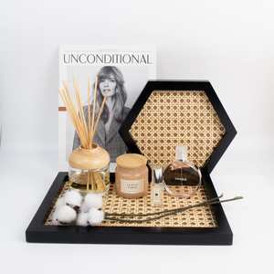 Ratán natural de alta calidad para decoración del hogar, bandeja de madera para servir, venta al por mayor - Product Image 3