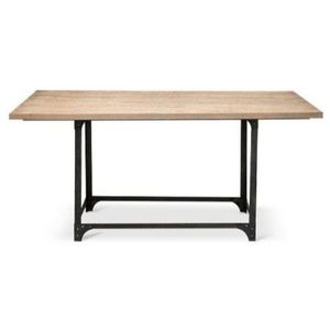 Mesa de Comedor Plegable de Hierro y Madera para 6 Personas, Estilo Industrial y Rústico, para Apartamentos, Hoteles, Comedores y Uso Doméstico - Product Image 1
