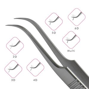 Stainless Steel Fine Curved Eyelash Extension Tweezer with Finger Grip Design with Your Own Logo, Pointed Tip Eyelash Tweezer - Product Image 4