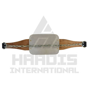 Cinturón de inmersión para ejercicio de gimnasio al por mayor con cadena de acero cinturón de inmersión de cuero para levantamiento de pesas resistente - Product Image 3