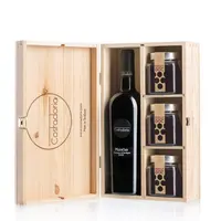 أفضل نوعية ايطالية الصنع خشبية صندوق هدايا النبيذ زجاجة نبيذ أحمر جرة مربى جيلي النبيذ الجدول أطباق
