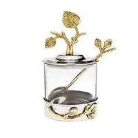 Boîte à chocolats moderne en fer et verre martelé, motif feuille noire, pour cadeaux de mariage à prix réduit