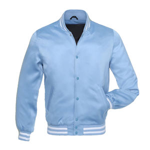 Chaqueta de satén de gran tamaño de moda para mujer con cuello levantado bordado personalizable estilo callejero a prueba de viento ligero - Product Image 3