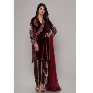 Robe de soirée musculation indienne, 3 pièces, nouvelle collection, vêtement d'hiver pour femme, aux couleurs riches du Pakistan, super offre - Product Image 6
