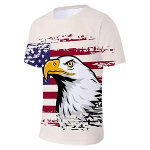 Men's American Flag Eagle Print T Shirt Summer Casual O Neck Short Sleeve Loose Fit Graphic Tee Streetwear Patriotic USA T-Shirt - Product Image 1