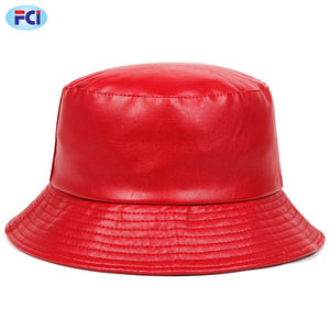 หมวกบัคเก็ตหนังเทียม,หมวกบักเก็ตแฟชั่นสีพื้นผ้าคอตตอนพียูสำหรับผู้ชายและผู้หญิง - Product Image 5