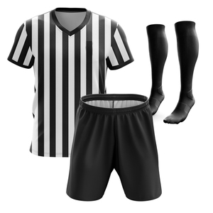 Ensemble de costumes d'arbitre de basket-ball pour hommes, uniforme d'arbitre de football unisexe, maillot rayé et pantalon de Sublimation - Product Image 3