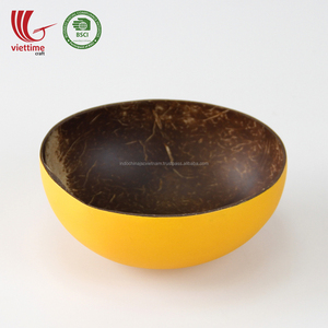 Cuenco de coco Natural lacado, diseño único en el interior, colorido, 100%, venta al por mayor - Product Image 3