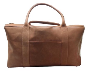 Genuine Cow <b>Leather</b> Luxury Travel <b>Duffle</b> <b>Bag</b> with Eco-Friendly Design and Zipper Closure - Product Image 1