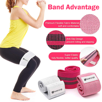 Bandes de résistance souples pour les fessiers, en sac en filet, pour exercices de hanche, en tissu polyester-coton flexible, antidérapantes, couleur personnalisable, durables, pour la maison
