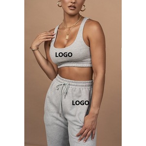 Women's Active Sports Fleece Bra Track Suit Women's Athletic Yoga Gym Sweat Suit For Jogging - Product Image 6