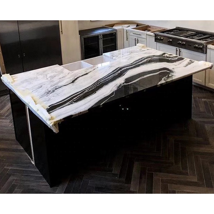 Высококачественная черно-белая панда барная столешница кухонная столешница мраморный столик