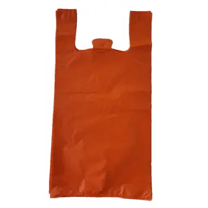 Hot Sale Malaysia Orange Film Quality T-Shirt Vest Type Plastic Packaging Transparent Supermarket Grocery Bag