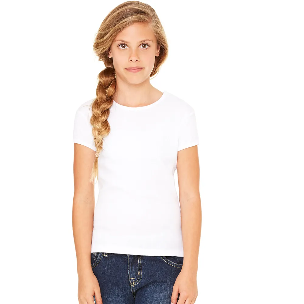 Aanpassen Kinderen Zomer Kleding T-Shirt Meisjes Kids Witte Kleur Korte Mouw Mode T-Shirts