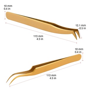 Pinces à cils avec emballage personnalisé, pinces à cils à pointe en fibre pour une tenue forte, idéales pour les extensions de cils - Product Image 3