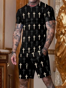 T-shirt et short d'été pour hommes, vêtements Streetwear de qualité supérieure, Design imprimé avec logo personnalisé - Product Image 4