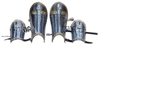 Ensemble d'armure de garde de jambe et de bras d'officier romain spartiate, costumes d'Halloween - Product Image 2