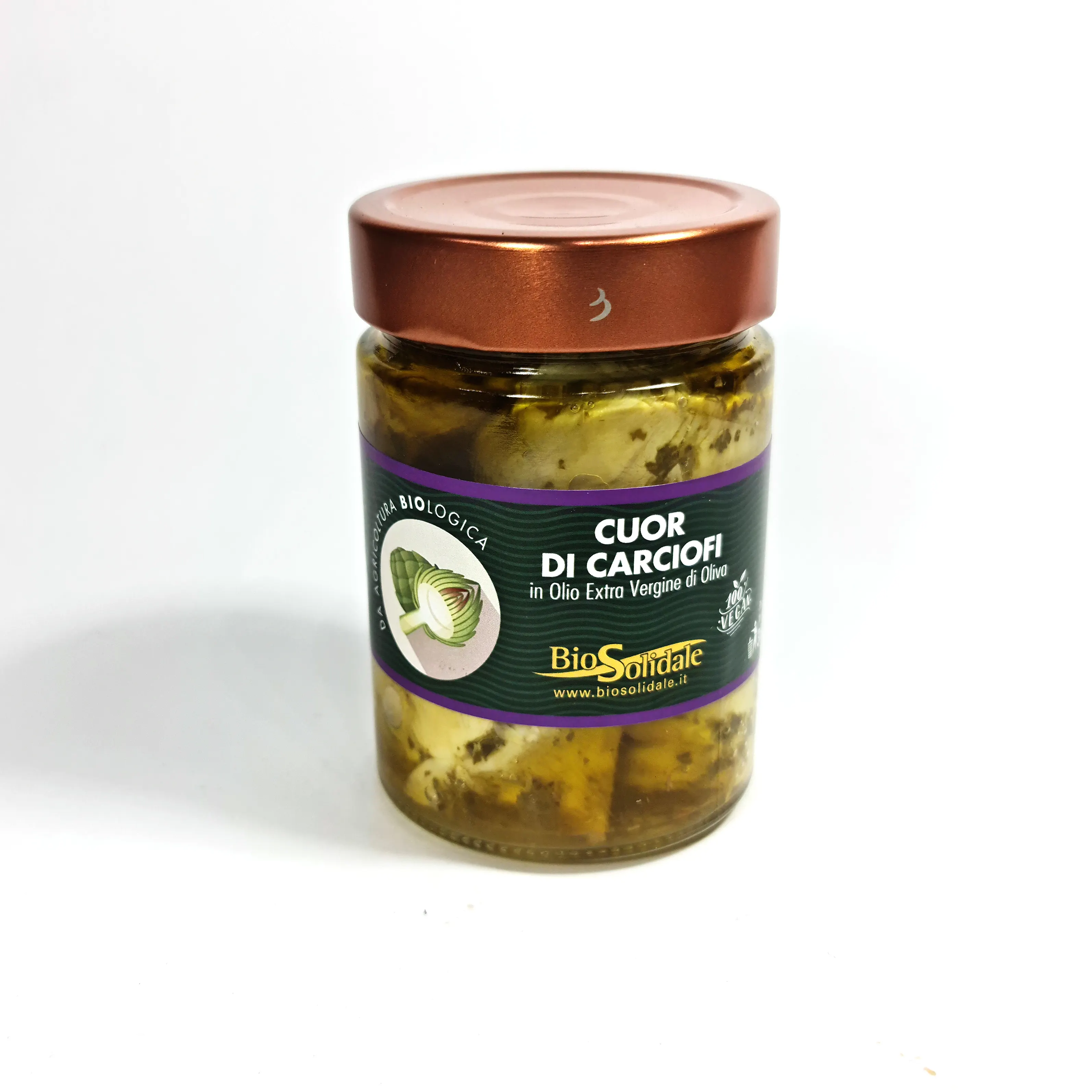 MADE IN ITALY ORGANIC ARTICHOKES HEARTS IN EXTRA VIRGIN OLIVE OIL 300 g FOR LUNCH OR HEALTH MEAL