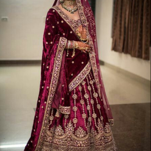 NEW---UNIQUE---Bridal---BEAUTIFUL LEHENGA- with <b>TOP</b>---Dress with Embellished in crystal glass beads stone work for Wedding=2021 - Product Image 1