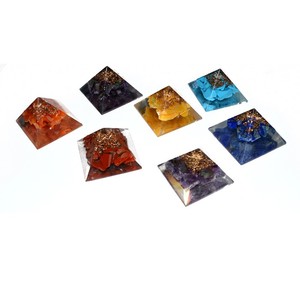 Genuine Stone Orgone <b>Chakra</b> Triangle <b>Set</b> Natural <b>Crystal</b> Healing Energy Reiki Meditation Decor Portable Carved - Product Image 1