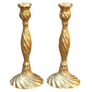 Porte-bougie de Noël élégant en aluminium gaufré fait main, sur base baroque, personnalisable, vente en gros, décoration d'intérieur - Product Image 2