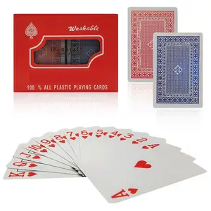 Impresión personalizada de cartas de póker de plástico, logotipo de escritorio Premium de lujo profesional