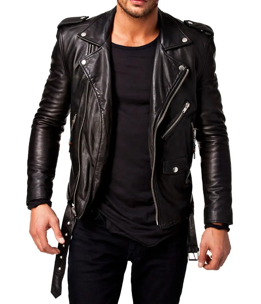 Wholesale Men's Leather fashion Jacket/ Customized Winter fashion Slim Fit Biker Motorcycle Jacket