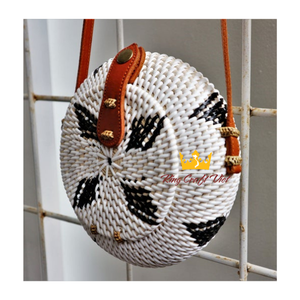 กระเป๋าถือหวายสานสไตล์วินเทจสำหรับผู้หญิงกระเป๋าโท้ทสะพายข้างทำด้วยมือสไตล์เวียดนามเทรนด์ใหม่ - Product Image 3